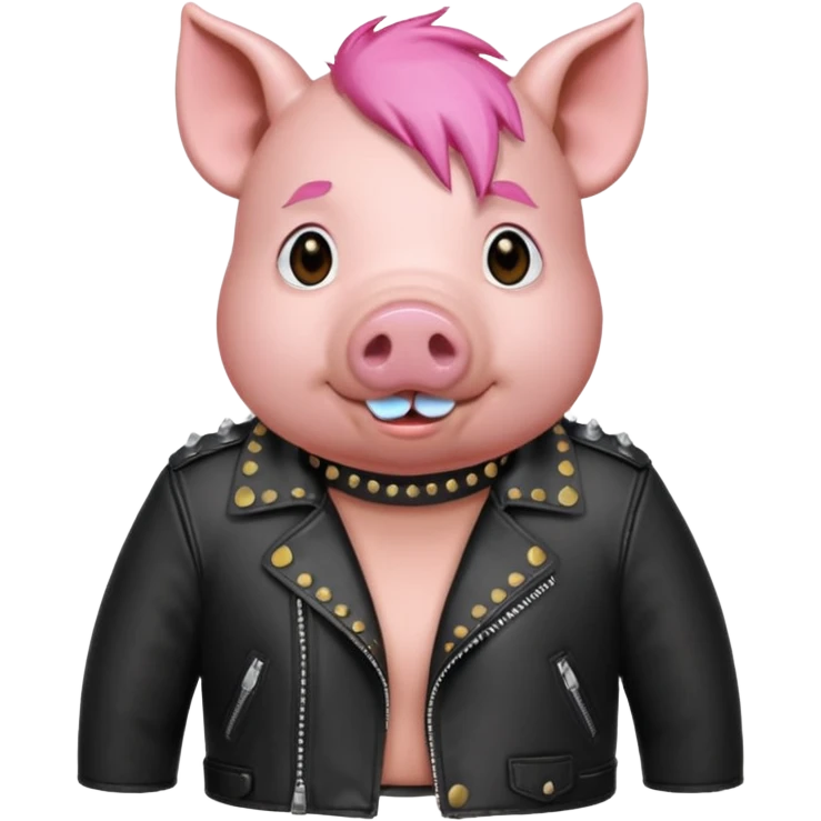 pink haired metalhead pig emoji