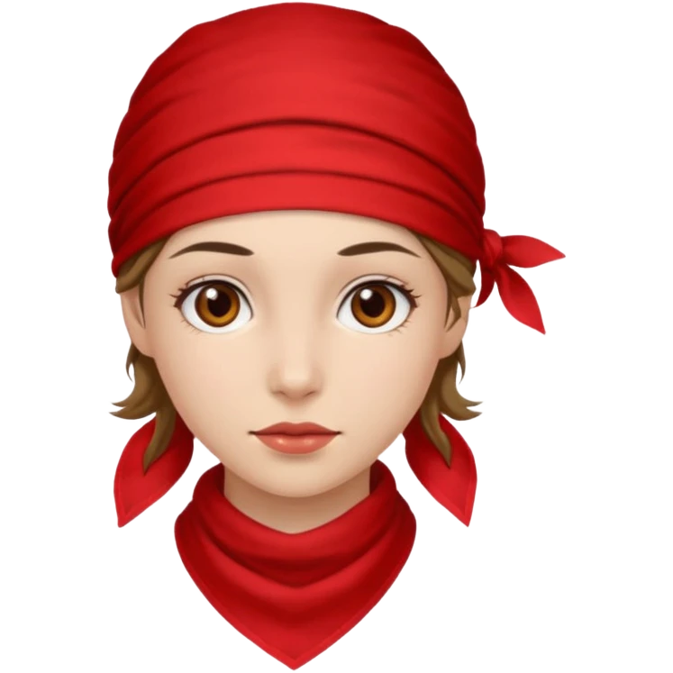 woman with wearing red bandana emoji