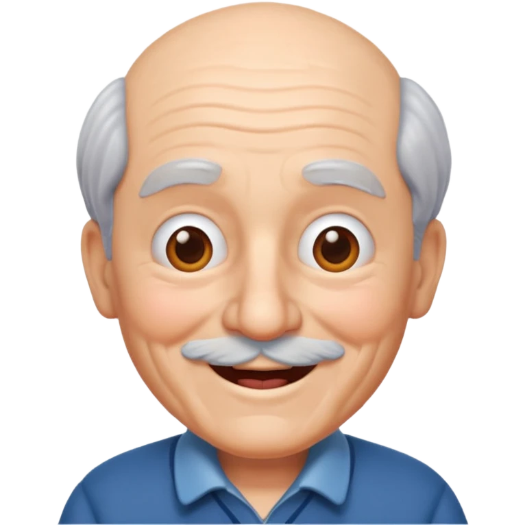 Happy Grandpa face 3d emoji