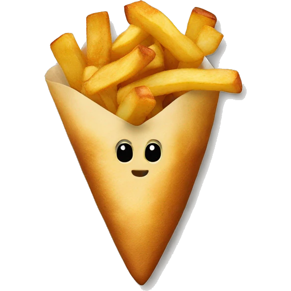 Batata frita e um hambúrguer do lado emoji