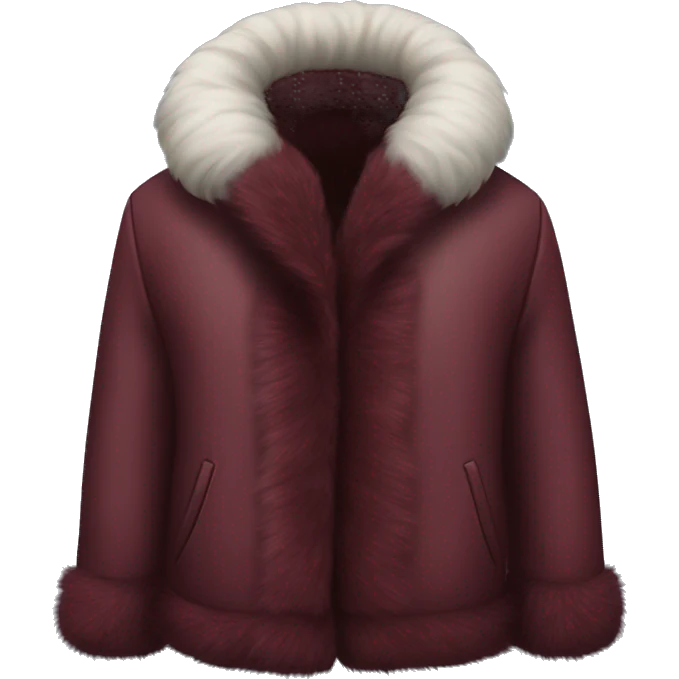 Burgundy fur jacket emoji