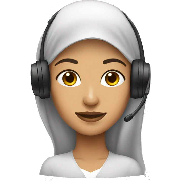 arabic looking woman with a headset emoji