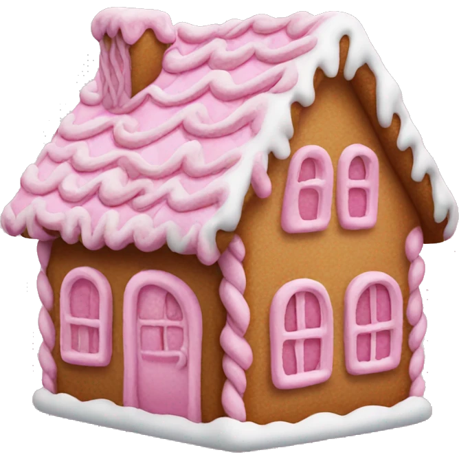 Pink gingerbread house  emoji
