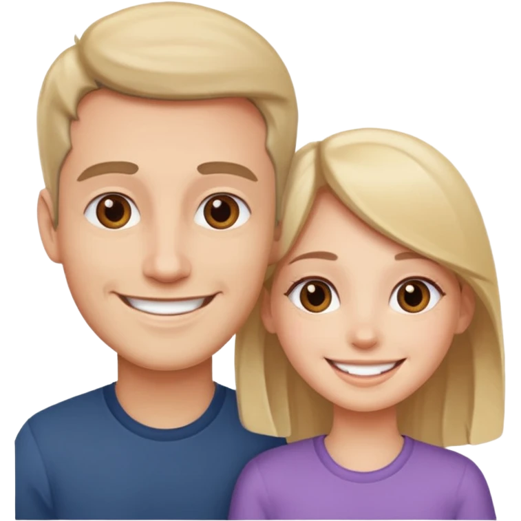 Man and girl making kids emoji