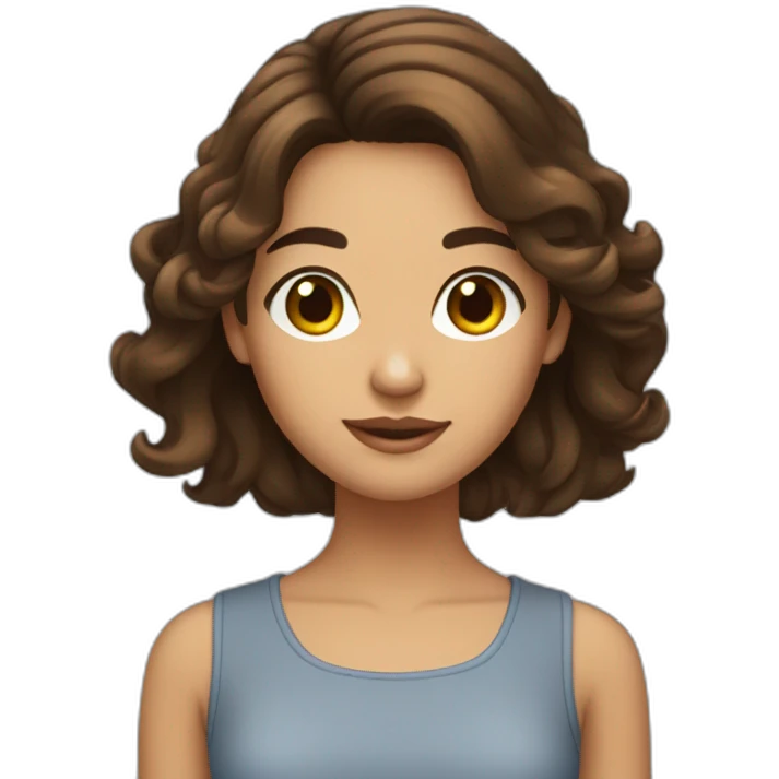 Fille brune aux cheveux brun lise  emoji