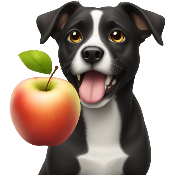 Dog eating an apple  emoji