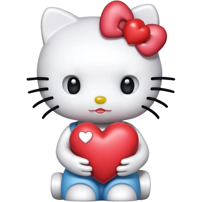 hello kitty with heart emoji
