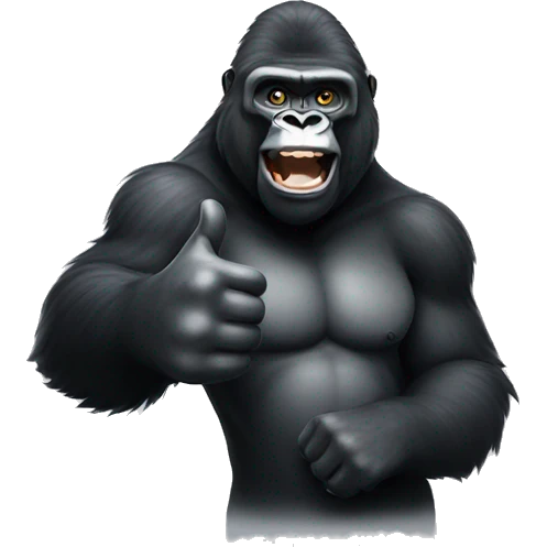 Gorilla giving thumbs up emoji