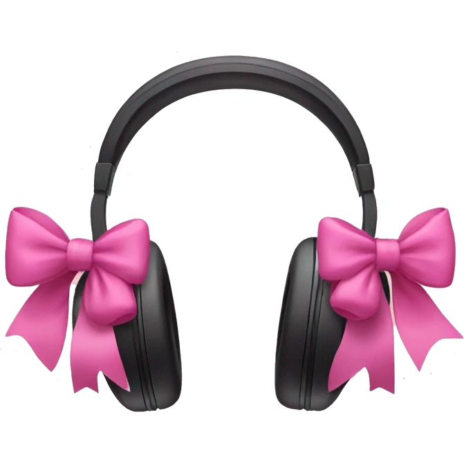 headphones with pink bows  emoji
