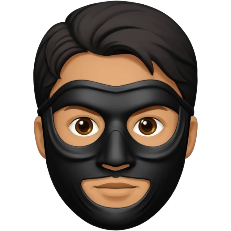 a man with a black mask on his full face  emoji
