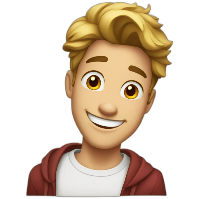 disney style persona male happy smiling emoji