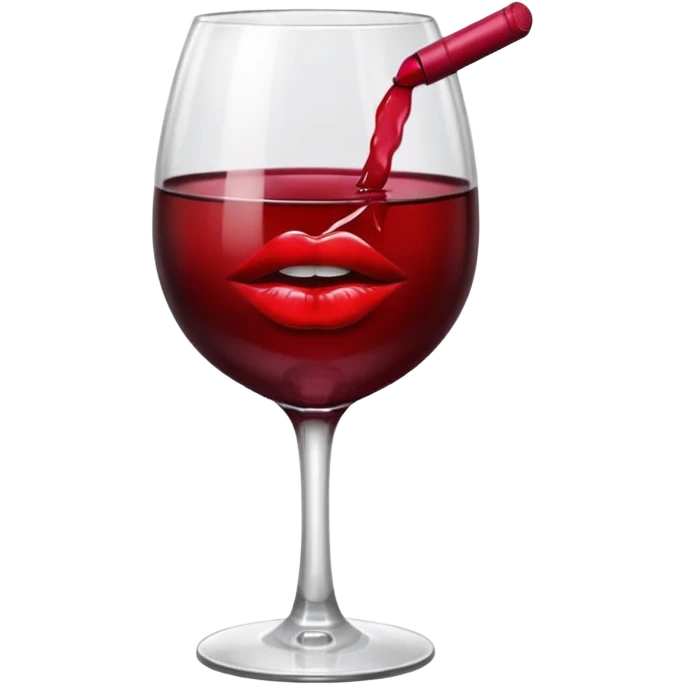 lipstick kiss on red wine glass emoji