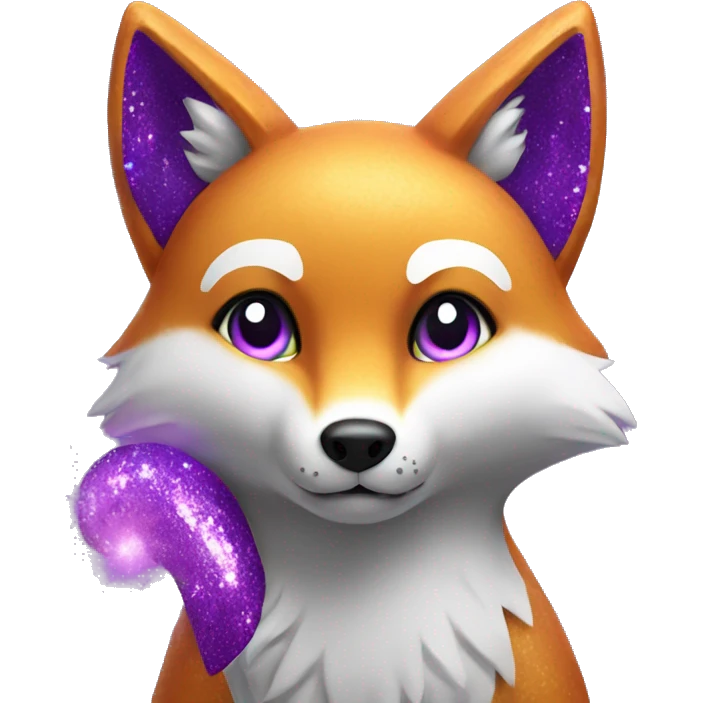 purple fox with a glittery tail emoji