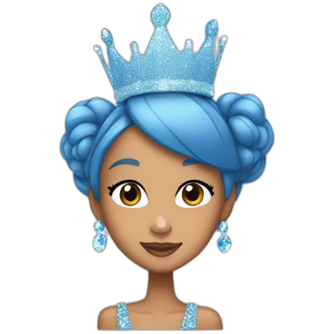 ariana grande wearing a blue sparkling crown emoji