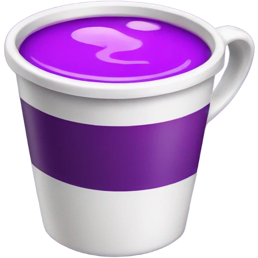 white cup with purple drink emoji