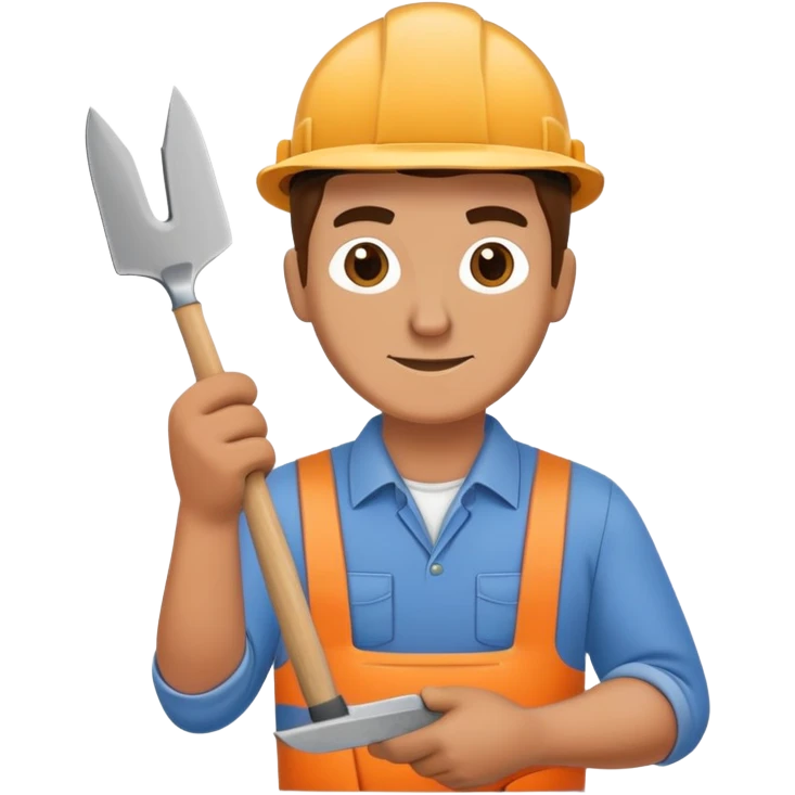 bricklayer with a trowel emoji
