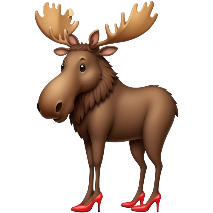 A moose wearing high heels emoji