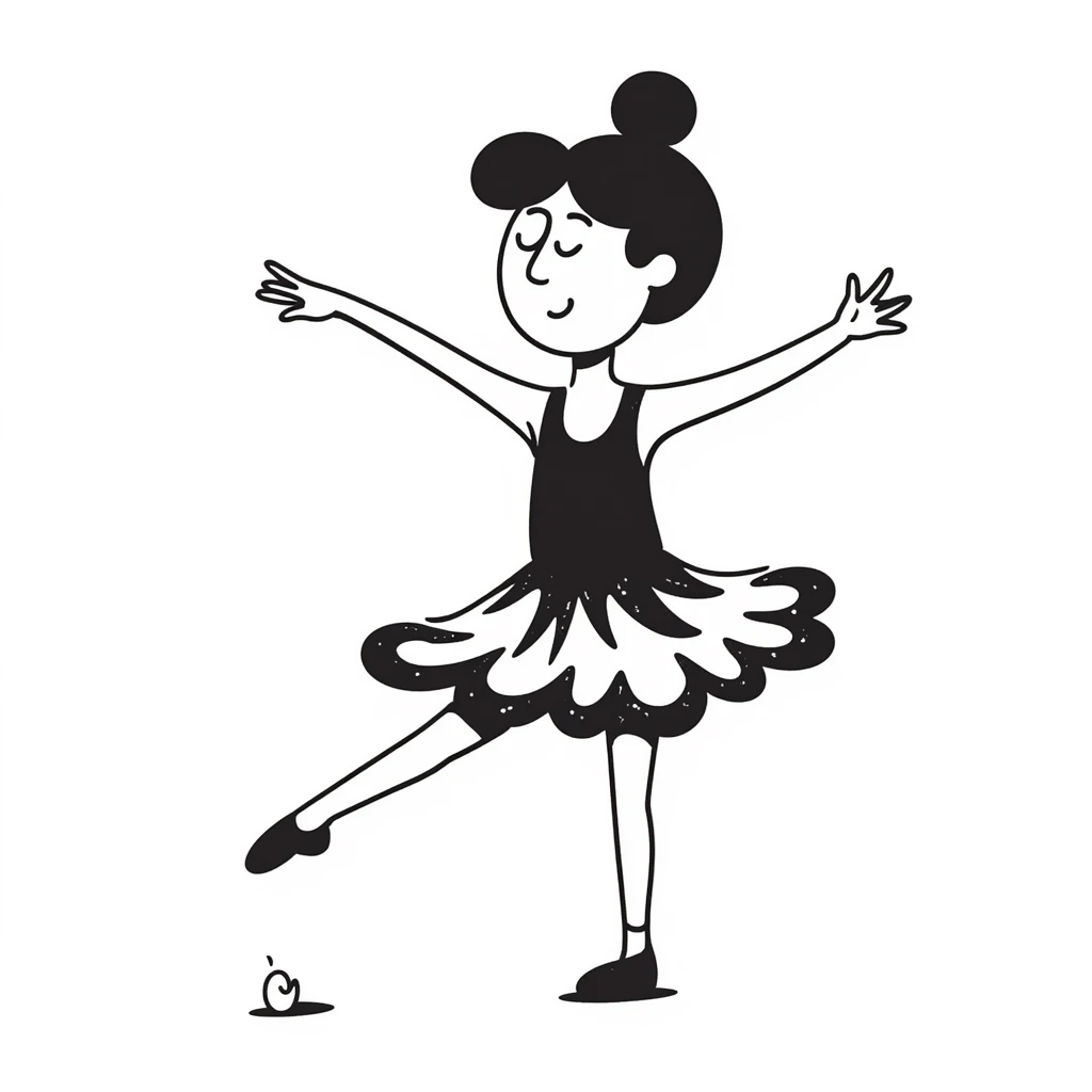 Whimsical ballerina made of coffee and milk foam, pirouetting gracefully emoji