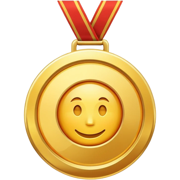 JUST THE CIRCLE  golden medal with a glossy finish emoji