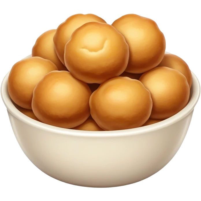 round fried dough balls in a bowl emoji