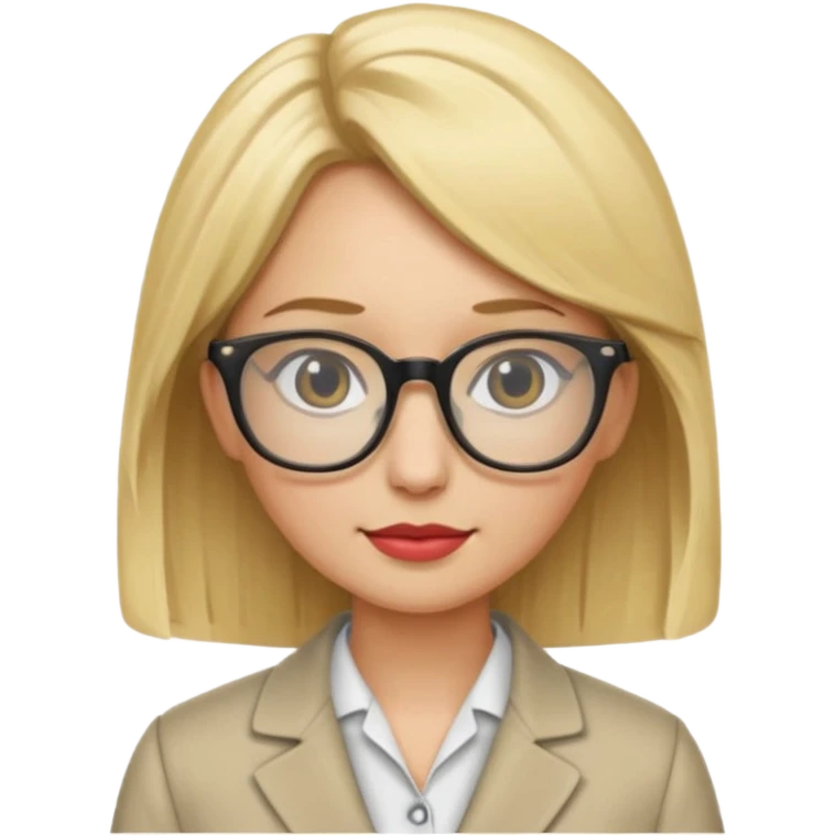 tailor woman with blonde hair and glasses emoji