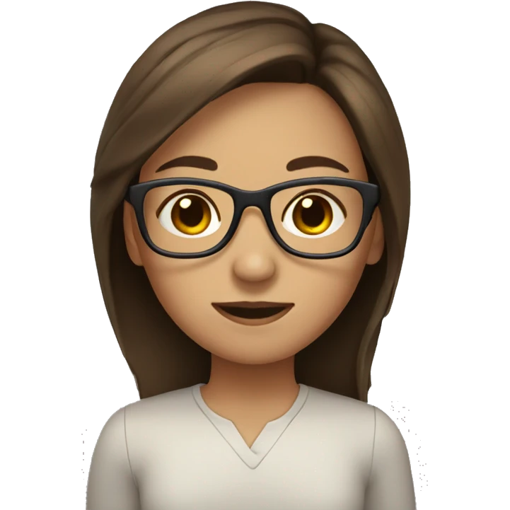 girl with glasses and brown hair emoji