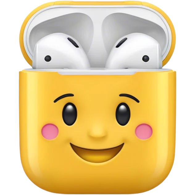 happy yellow emoji in airpods emoji