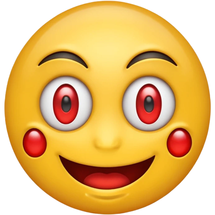 emoji with red eyes grinning emoji