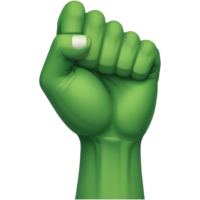 green arm with clenched fist and muscle forearm  emoji