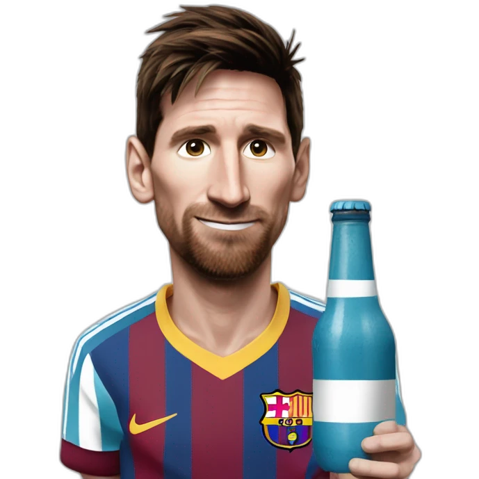 Messi tomando un mate con remera de argentina emoji