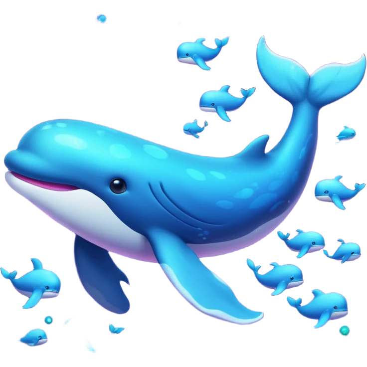 Create a single emoji of a Nebula Whale in full body, shown at a slight side angle in a natural, characteristic pose emoji