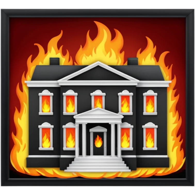 The White House on fire  emoji