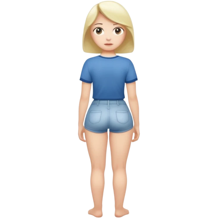 Naked but wearing shirt emoji girl full body no underwear butt turned around  emoji
