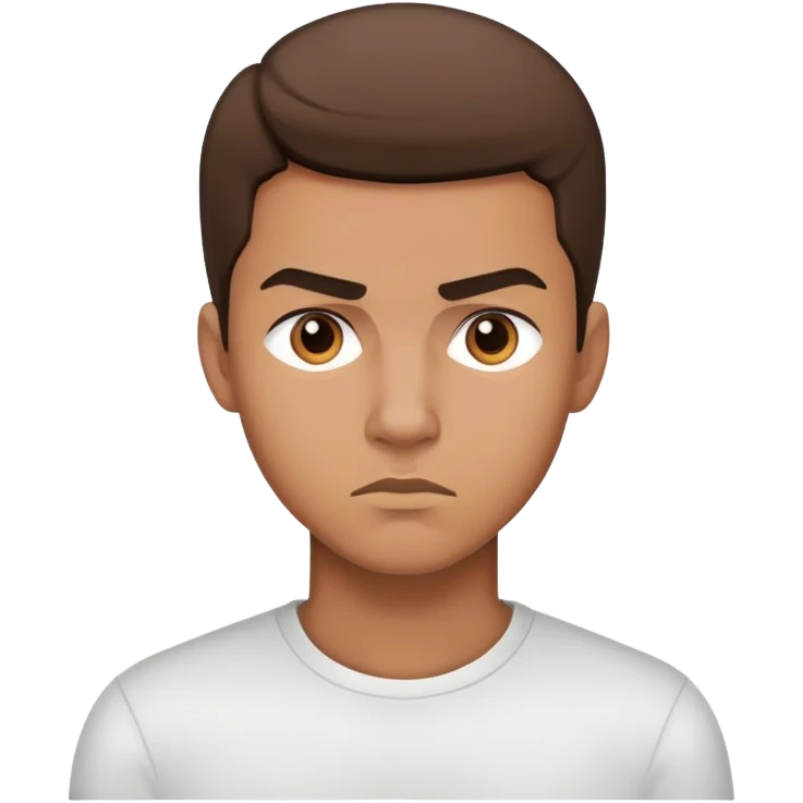 Young man, determined and serious emoji