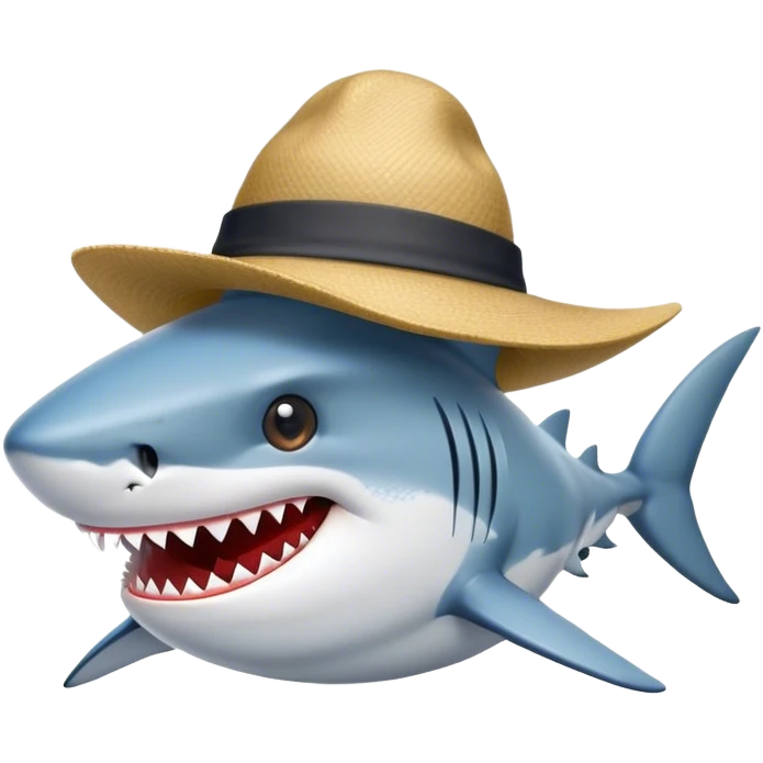shark with hat emoji