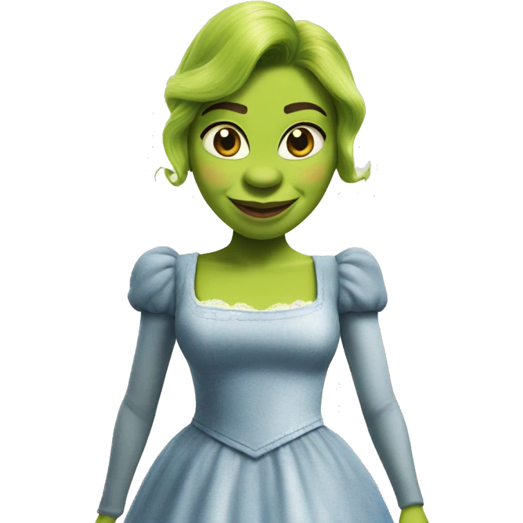 Shrek vestido de mujer emoji
