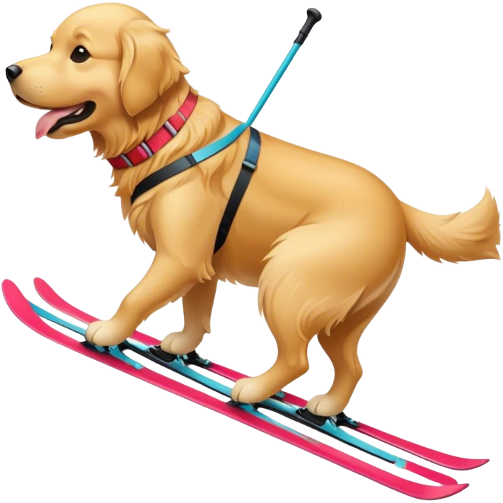 Skiing golden retriever emoji