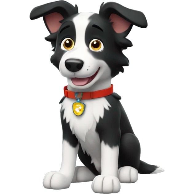 Border collie in paw patrol emoji
