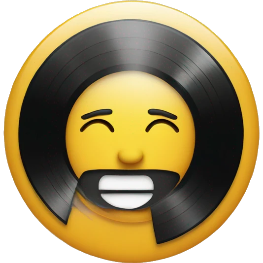 face emoji with a record vinyl emoji