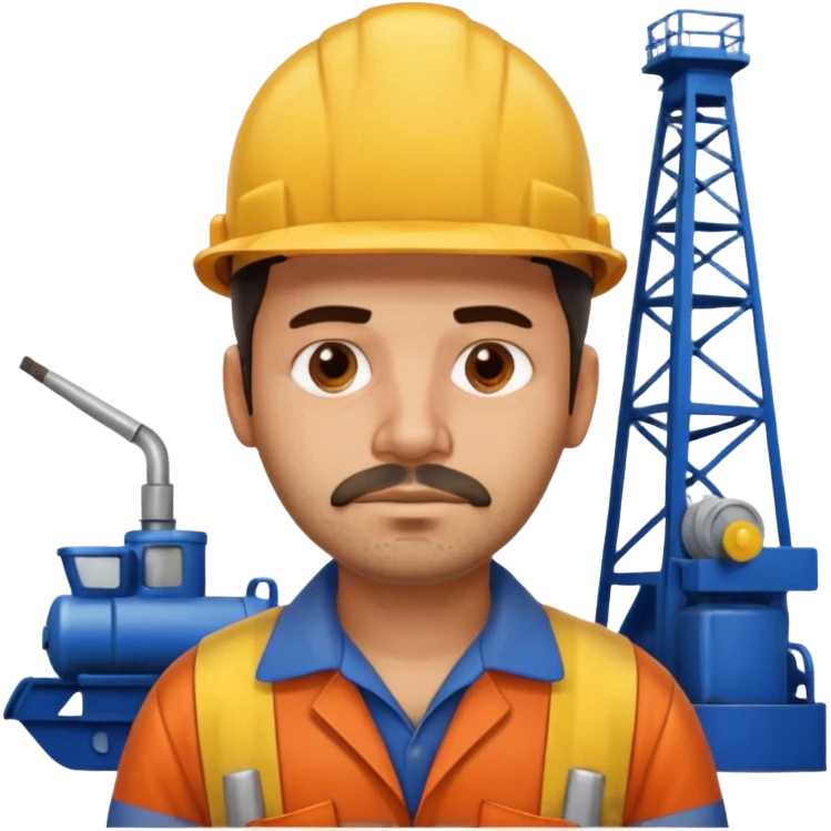 нарисуй в стиле комикса венесуэльского нефтянника на его рабочем месте, который "испортился" - у него щетина некрасивая, лицо помутнённое и несобранное emoji