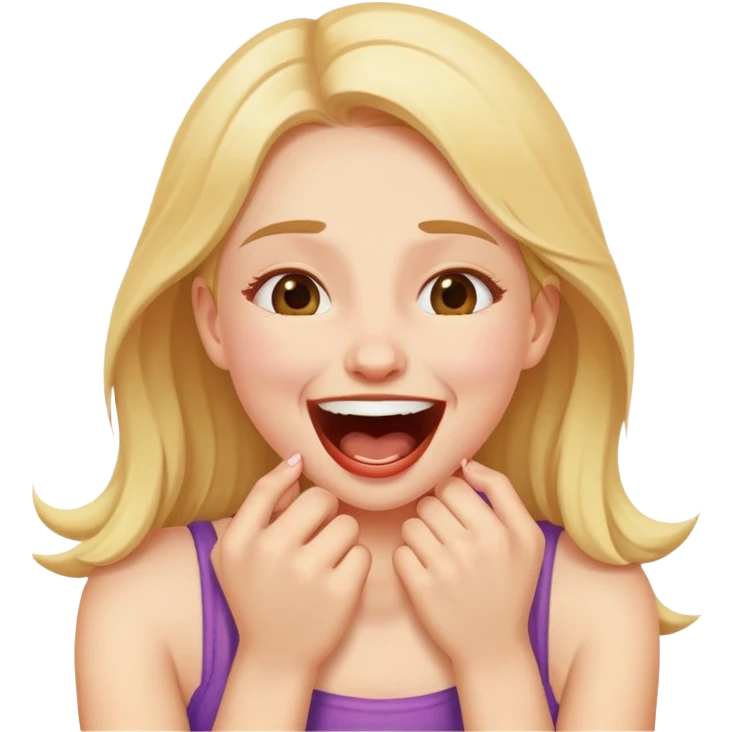 choking neck laughing girl emoji