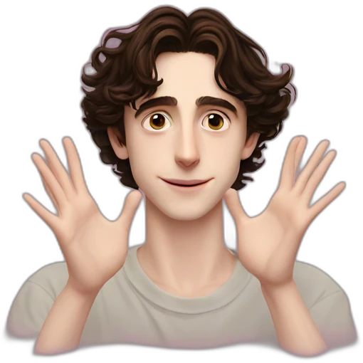 Timothée chalamet heart with hands emoji