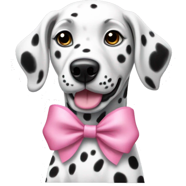 Dalmatian dog with pink bow emoji