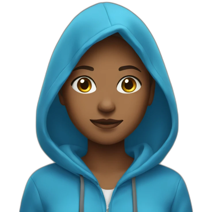 Girl in blue hoodie emoji