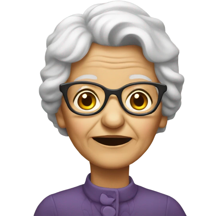 Old lady with glasses emoji