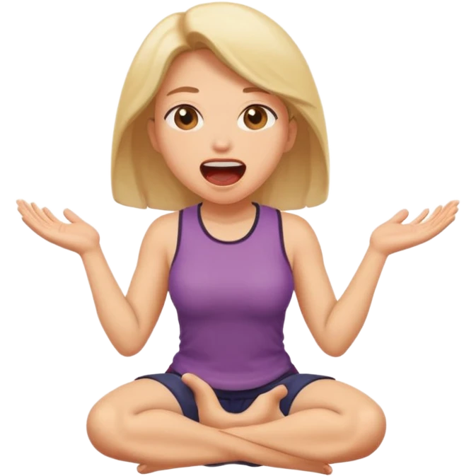 Голая девушка на коленях с открытым ртом emoji