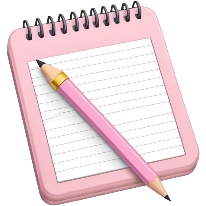 light pink notepad and pencil  emoji