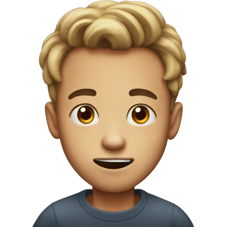 Ugly boy with big forehead emoji