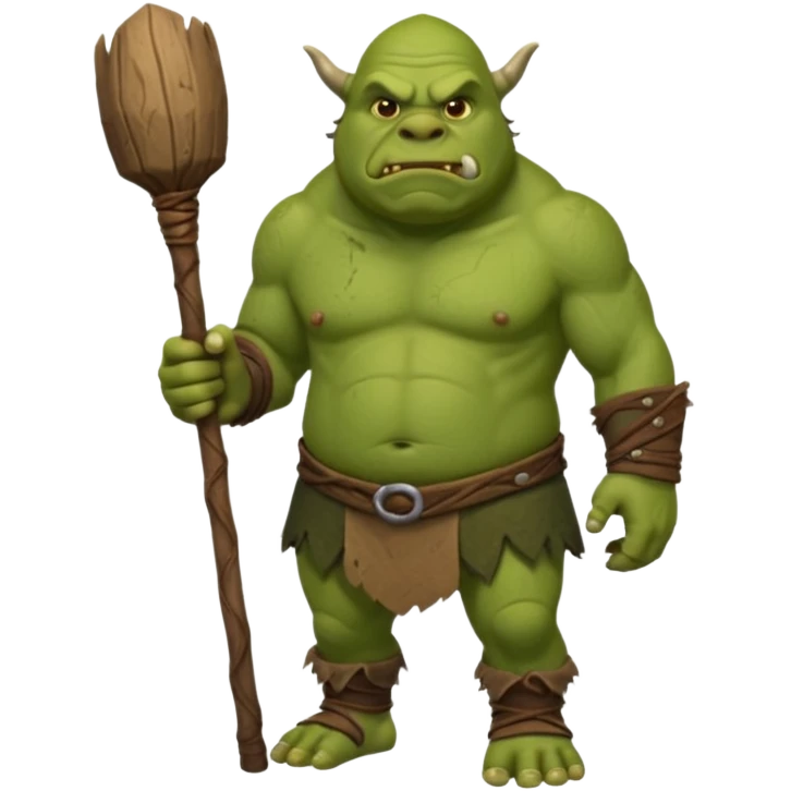Ogre full body with stick emoji