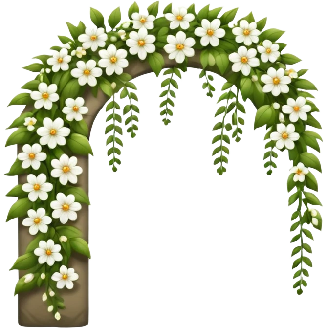 white flower arch emoji